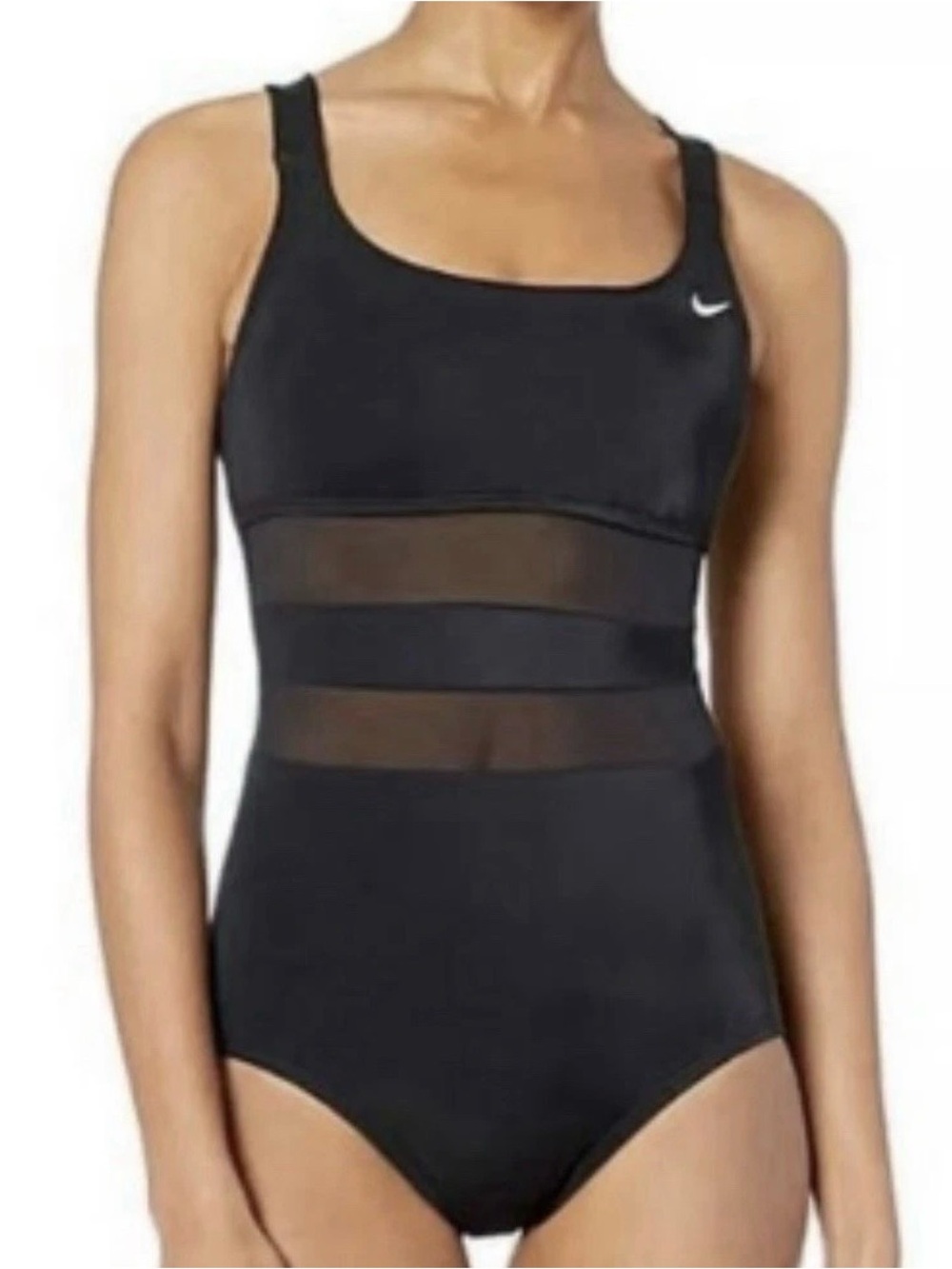 Nike Women's V-Back One Piece Mesh
Detail Swimsuit in black Size XL